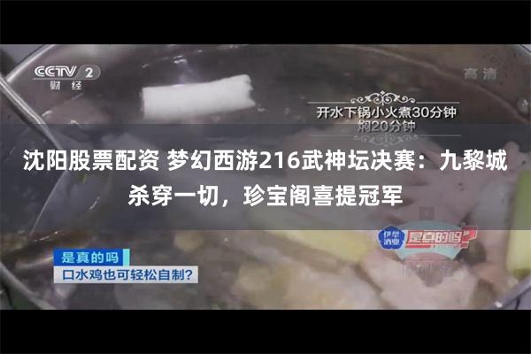 沈阳股票配资 梦幻西游216武神坛决赛：九黎城杀穿一切，珍宝阁喜提冠军