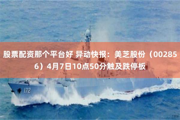 股票配资那个平台好 异动快报：美芝股份（002856）4月7日10点50分触及跌停板